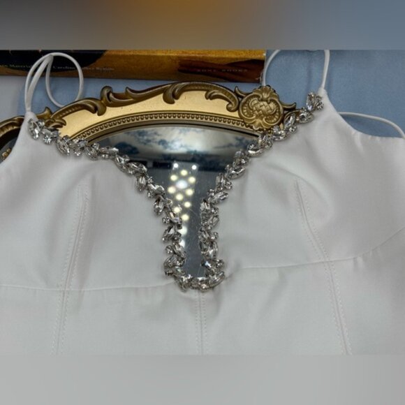 🆕 ACLER 🧿 NWT Oakwood Crystal Embellished Crepe Mini, Ivory - Sz AU 10 US 6 - Picture 12 of 16